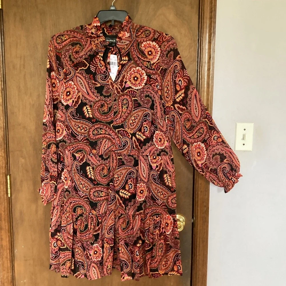 Relisted Harper 241 boho paisley floral print dress 16W - Picture 5 of 16